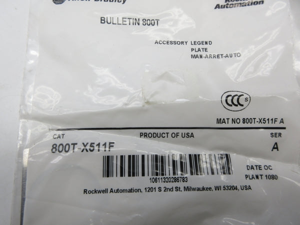 INDUSTRIAL SPARE PART 800T-X511F SER. A NSMP