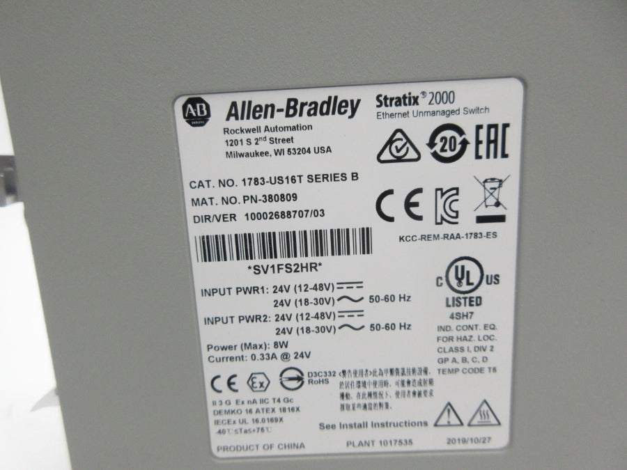 ALLEN BRADLEY 1783-US16T SER. B 24V NSNP