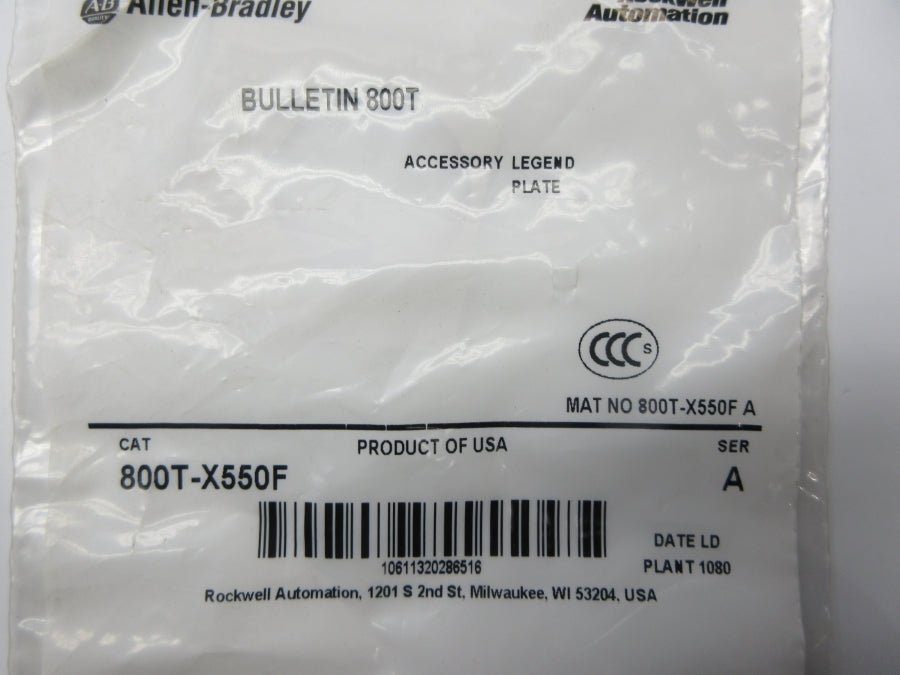 ALLEN BRADLEY 800T-X550F SER. A NSMP
