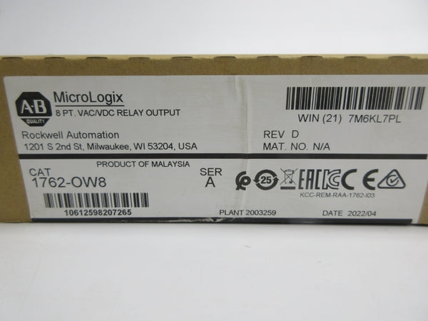 INDUSTRIAL SPARE PART 1762-OW8 SER. A DATE: 2022 NSFS