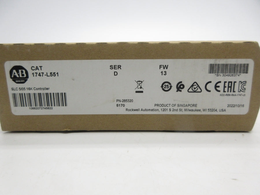 ALLEN BRADLEY 1747-L551 SER. D F/W 13 DATE: 2022 NSFS