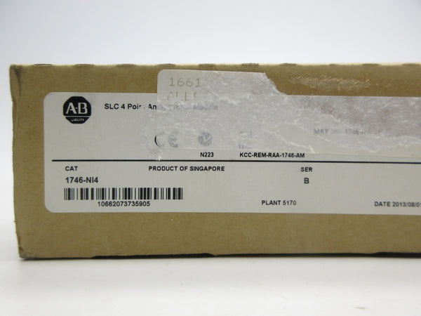 INDUSTRIAL SPARE PART 1746-NI4 SER. B DATE: 2013 NSFS