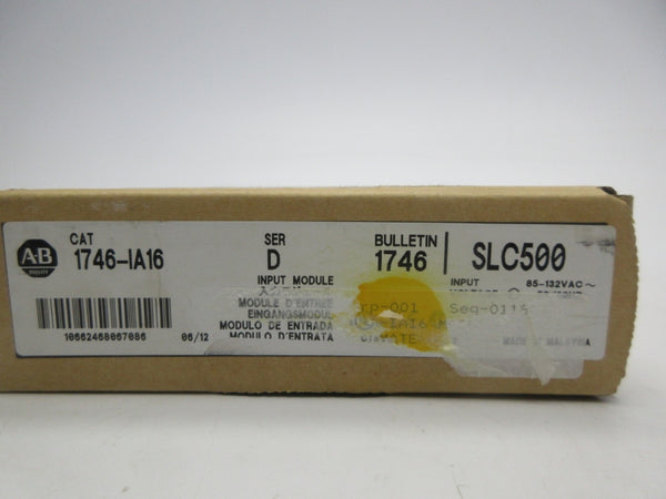 INDUSTRIAL SPARE PART 1746-IA16 SER. D 85-132VAC DATE: 2012 NSFS
