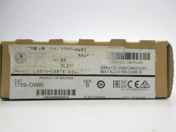 INDUSTRIAL SPARE PART 1769-OW8I SER. B F/W 3.1 DATE: 2016 NSFS