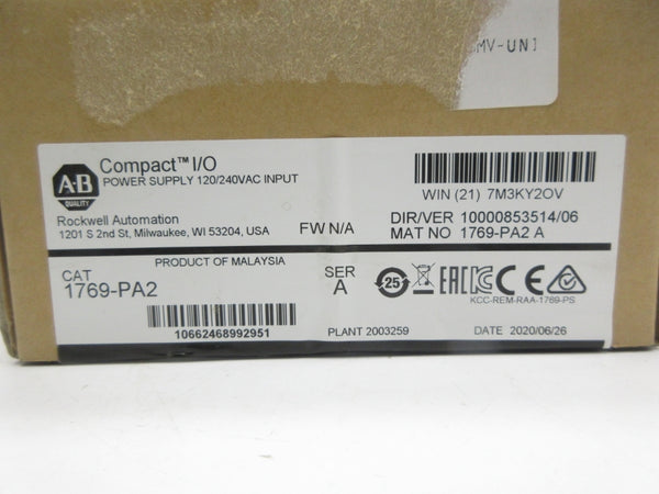 INDUSTRIAL SPARE PART 1769-PA2 SER. A 120/240VAC DATE: 2020 NSFS