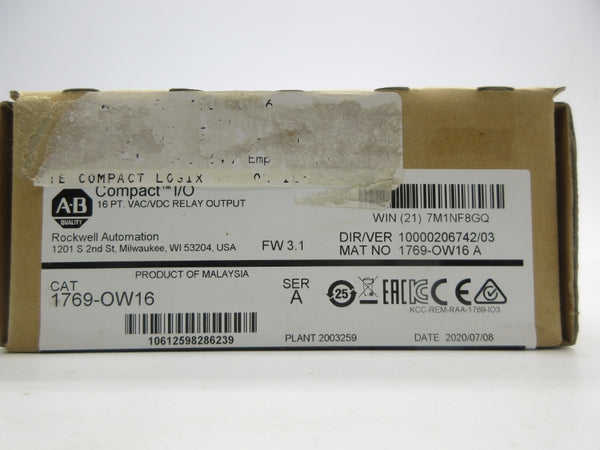 INDUSTRIAL SPARE PART 1769-OW16 SER. A F/W 3.1 DATE: 2020 NSFS
