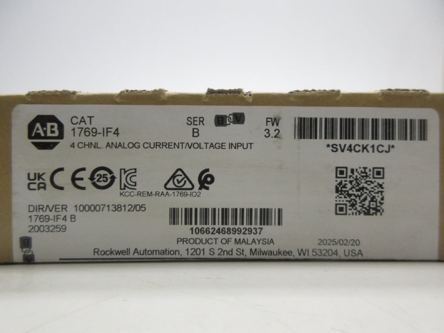 ALLEN BRADLEY 1769-IF4 SER. B F/W 3.2 DATE: 2025 NSFS