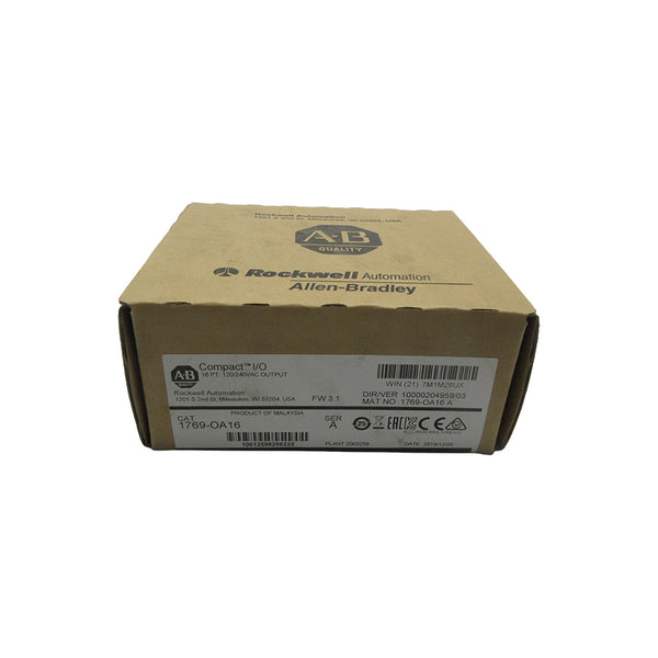 INDUSTRIAL SPARE PART 1769-OA16 SER. A F/W 3.1 120/240VAC DATE: 2019 NSFS