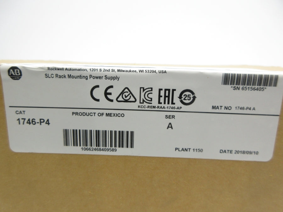 ALLEN BRADLEY 1746-P4 SER. A DATE: 2018 NSFS