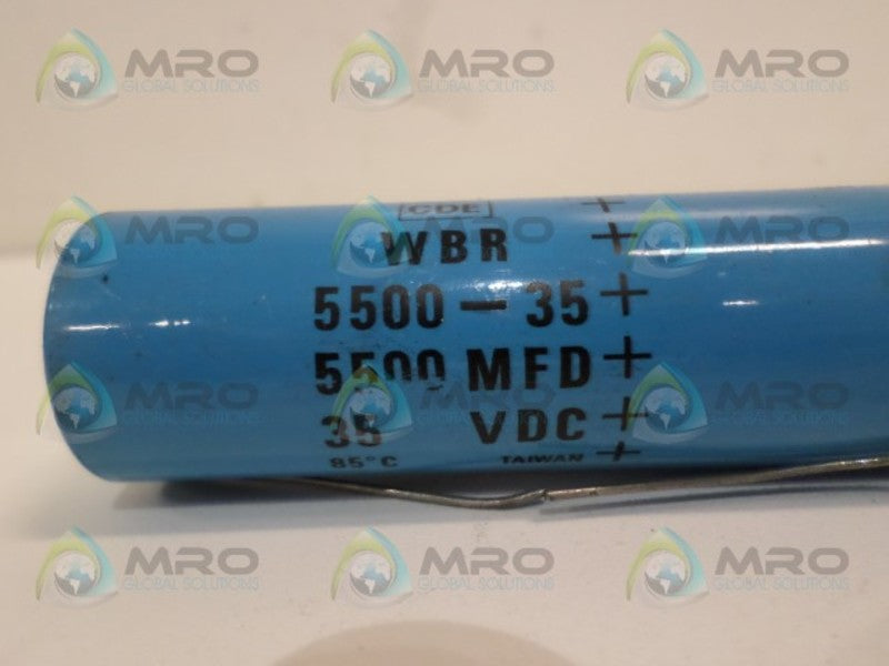 CDE WBR 5500-35 CAPACITOR 5500MFD 35VDC UNMP