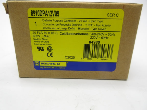 SQUARE D 8910DPA12V09 SER. C 208-240V 20A NSMP