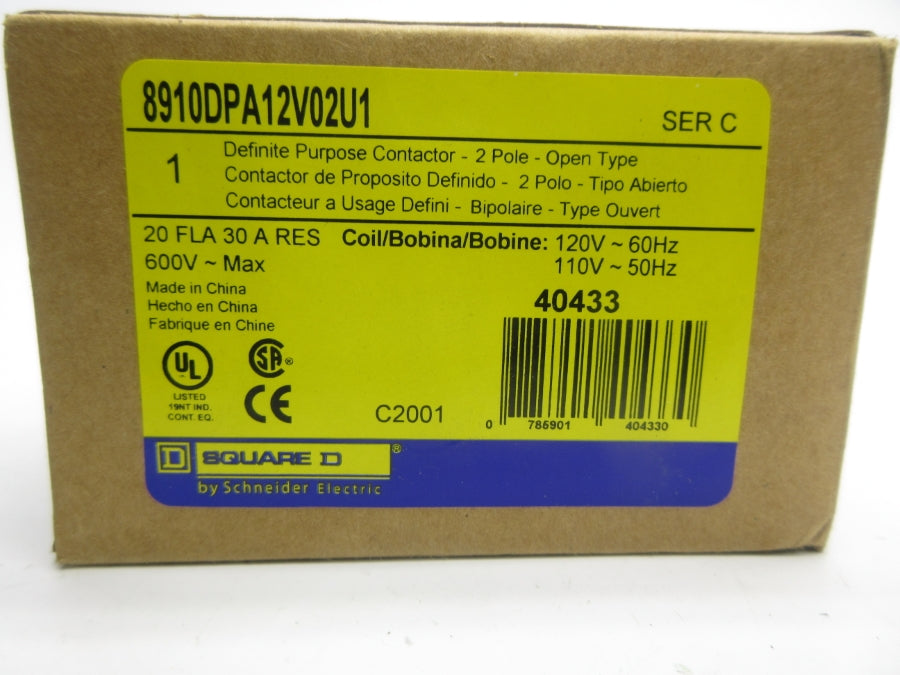 SQUARE D 8910DPA12V02U1 SER. C 110/120V 20A NSMP
