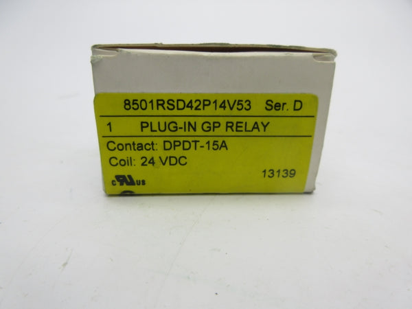 SQURE D 8501RSD42P14V53 SER. D 24VDC NSMP
