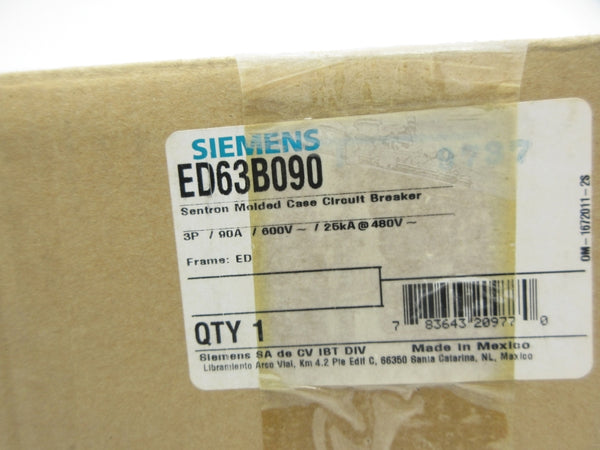 SIEMENS ED63B090 600V 90A NSMP