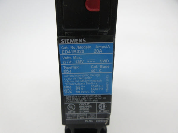 SIEMENS ED41B020 277V 20A NSNP