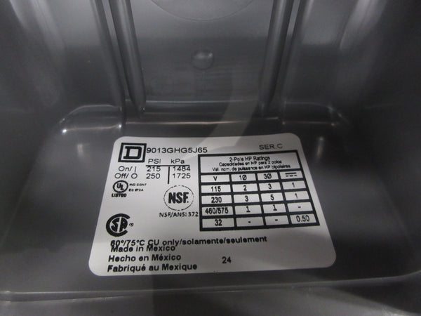 SQUARE D 9013GHG5J65 SER. C 575V 215/250PSI NSNP