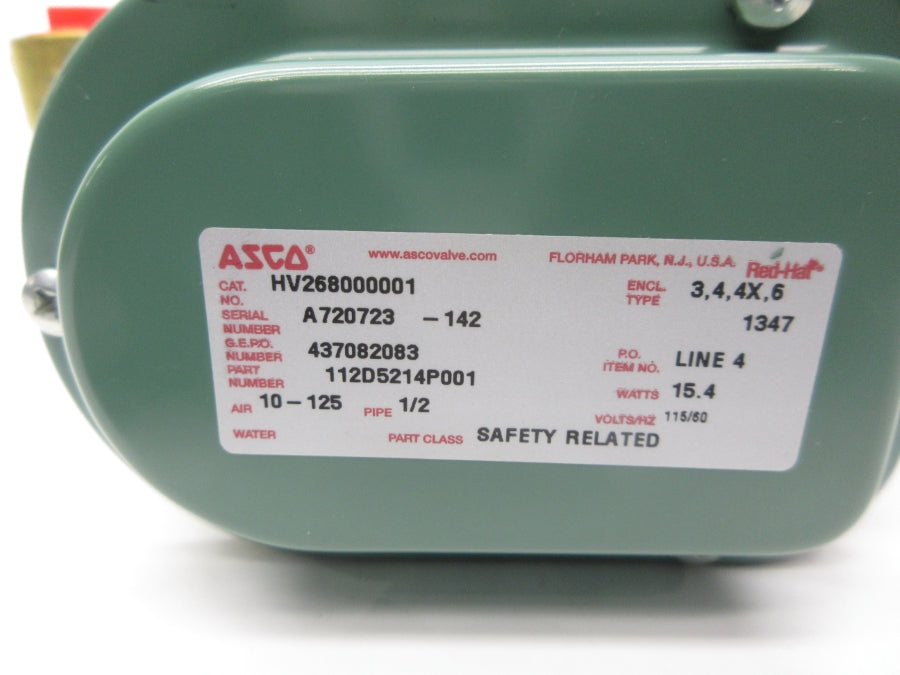 ASCO HV268000001 115V 10-125PSI 1/2" NSNP