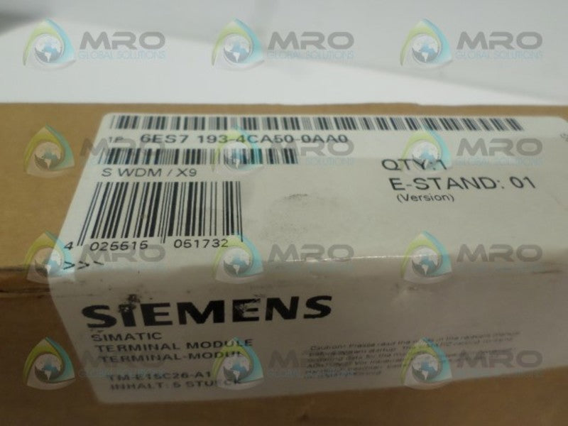 SIEMENS SIMATIC 6ES7193-4CA50-0AA0 TERMINAL MODULE NSFS