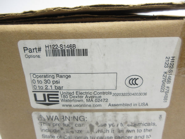 UNITED ELECTRIC H122-S146B 480VAC 15A 0-30PSI NSMP
