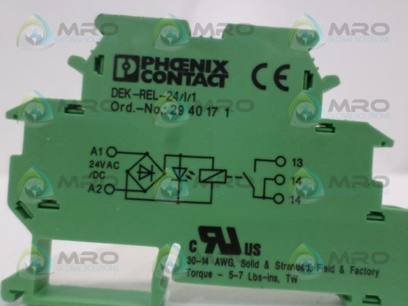 PHOENIX CONTACT DEK-REL-24/I/1 TERMINAL BLOCK NSNP