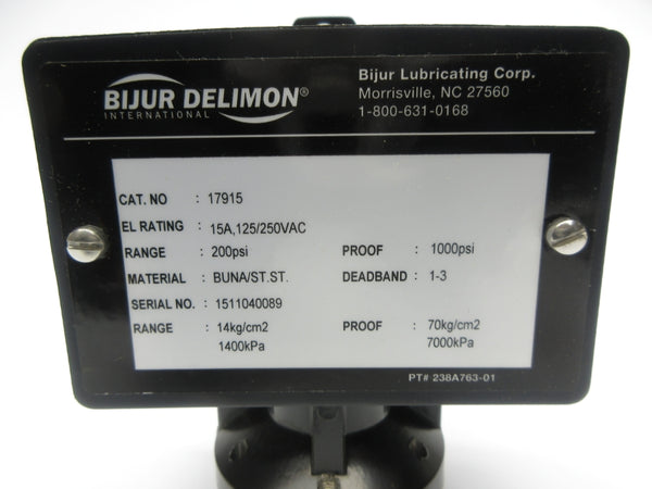 BIJUR DELIMON 17915 125/250VAC 15A 200PSI NSNP