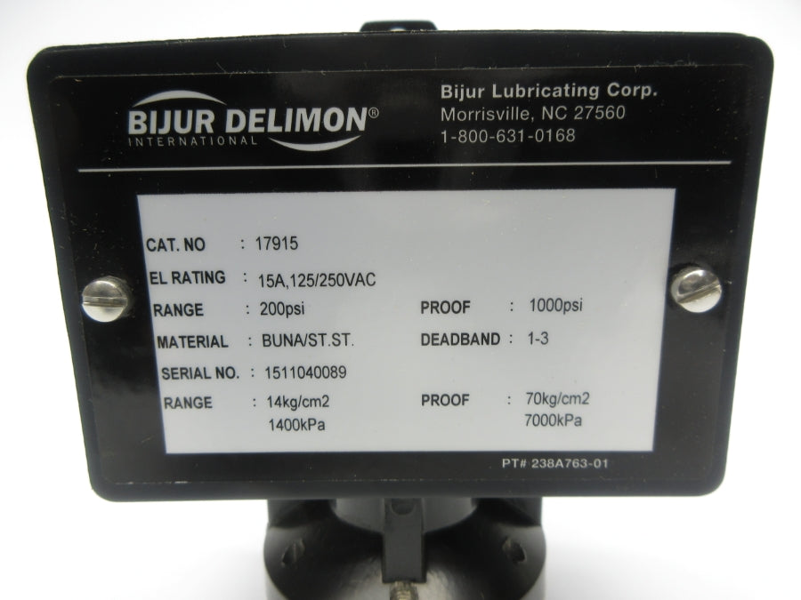 BIJUR DELIMON 17915 125/250VAC 15A 200PSI NSNP