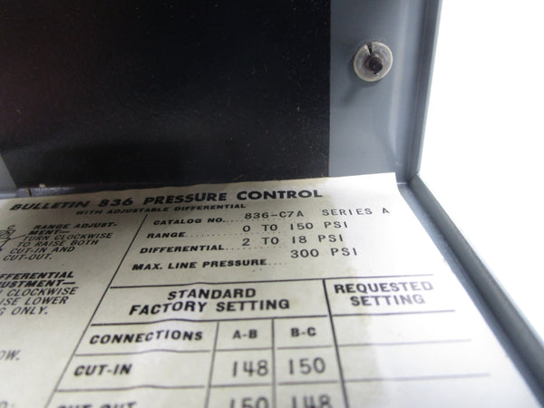 INDUSTRIAL SPARE PART 836-C7A SER. A 0-150PSI NSNP