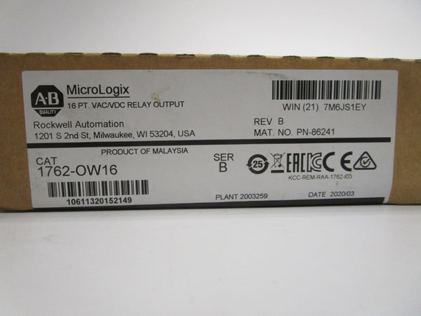 INDUSTRIAL SPARE PART 1762-OW16 SER. B DATE: 2020 REV. B NSFS