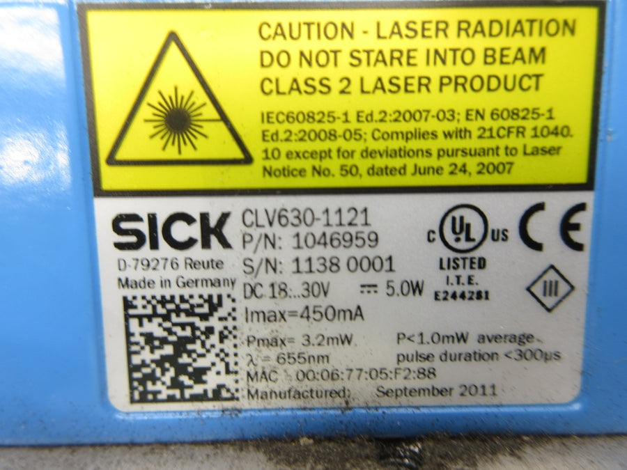 SICK CLV630-1121 1046959 18-30VDC UNMP