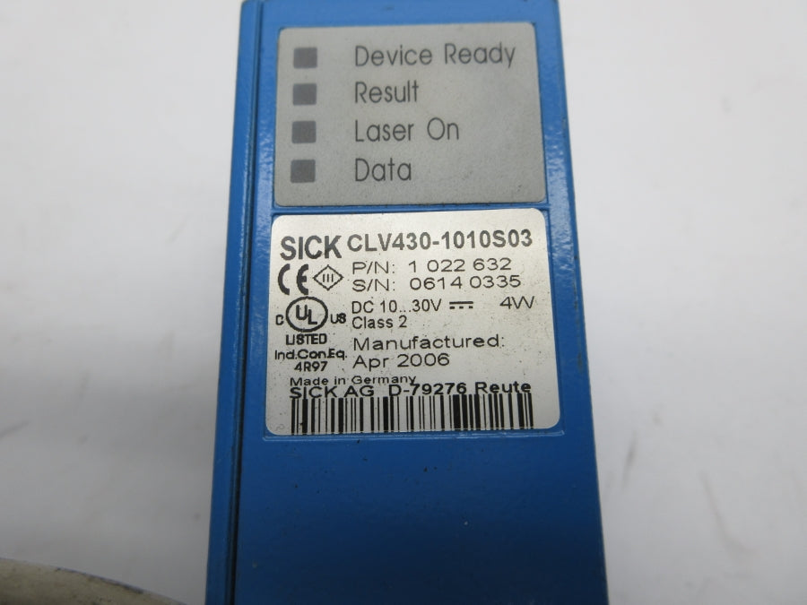 SICK CLV430-1010S03 1022632 10-30VDC (AS PICTURED) UNMP