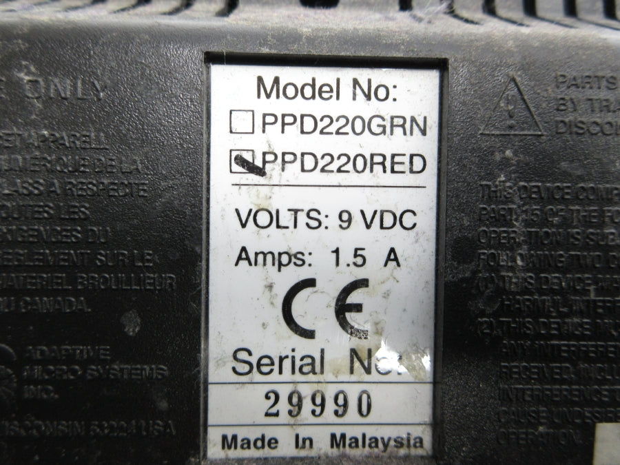 ALPHA PPD220RED 9VDC 1.5A UNMP