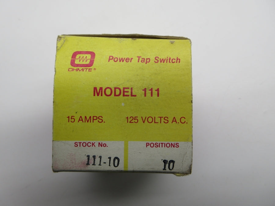 OHMITE 111-10 125VAC 15A NSMP