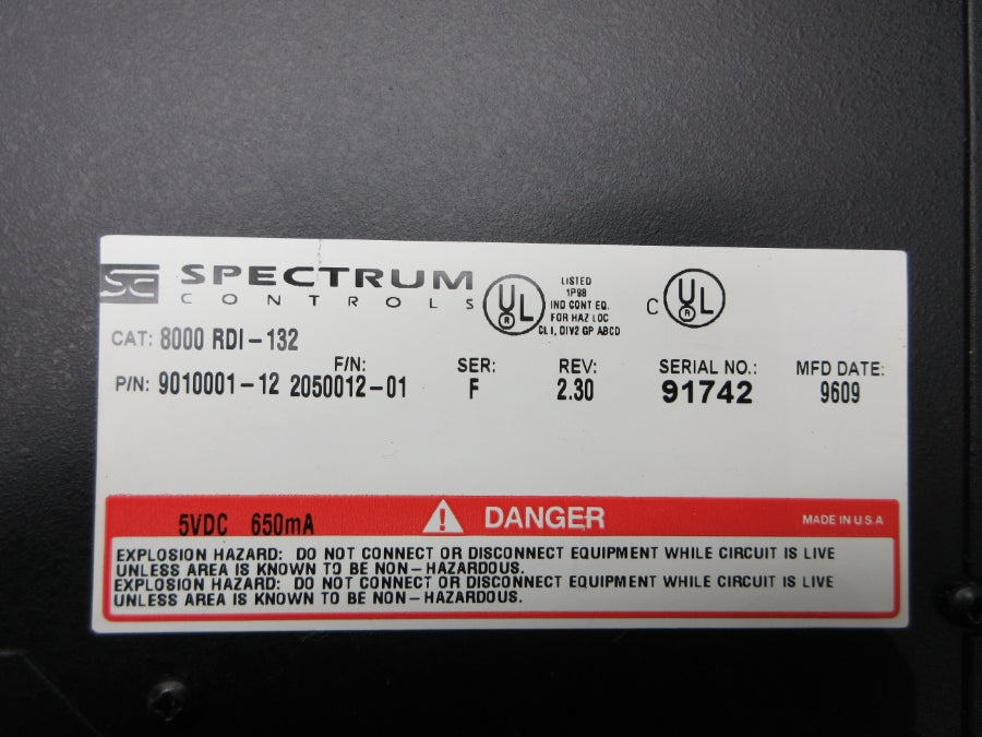 SPECTRUM CONTROLS 8000RDI-132 SER. F REV. 2.30 UNMP