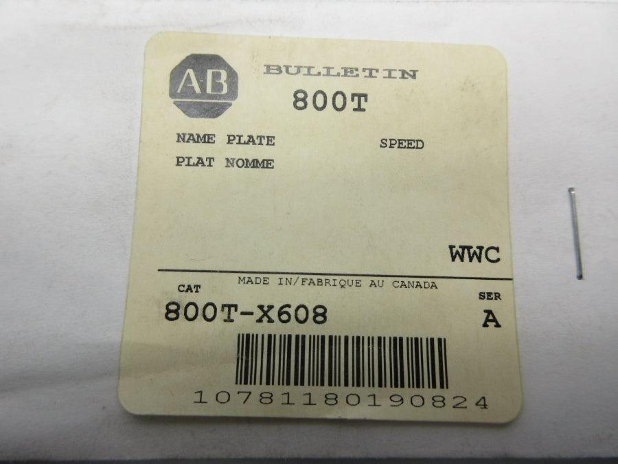 INDUSTRIAL SPARE PART 800T-X608 SER. A NSMP