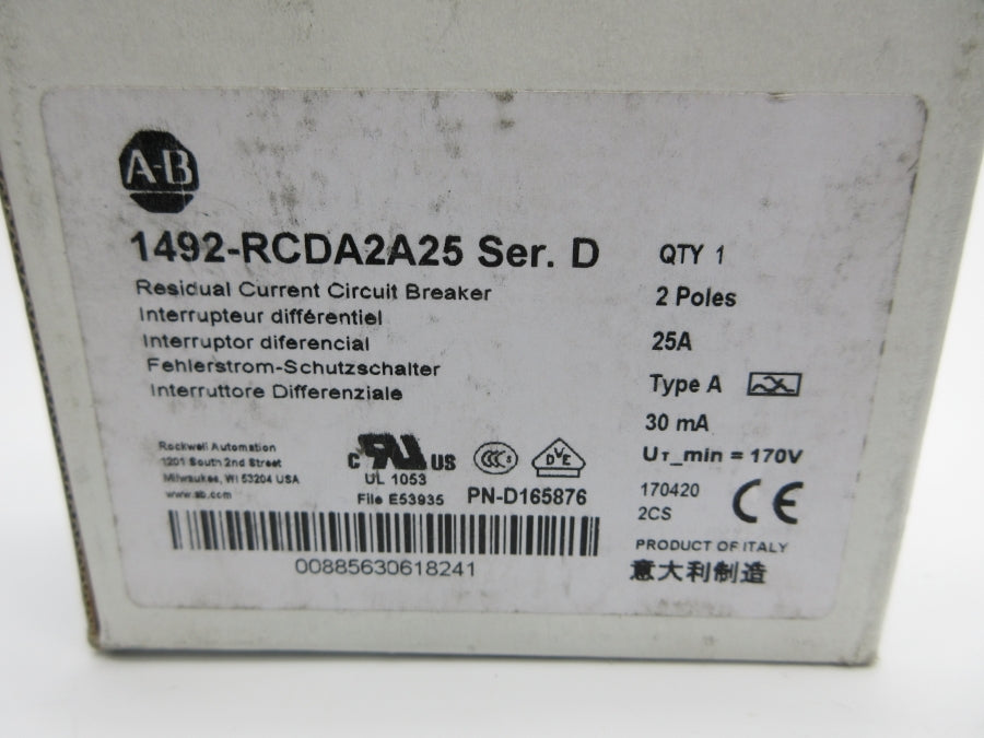 INDUSTRIAL SPARE PART 1492-RCDA2A25 SER. D 230V 25A NSMP