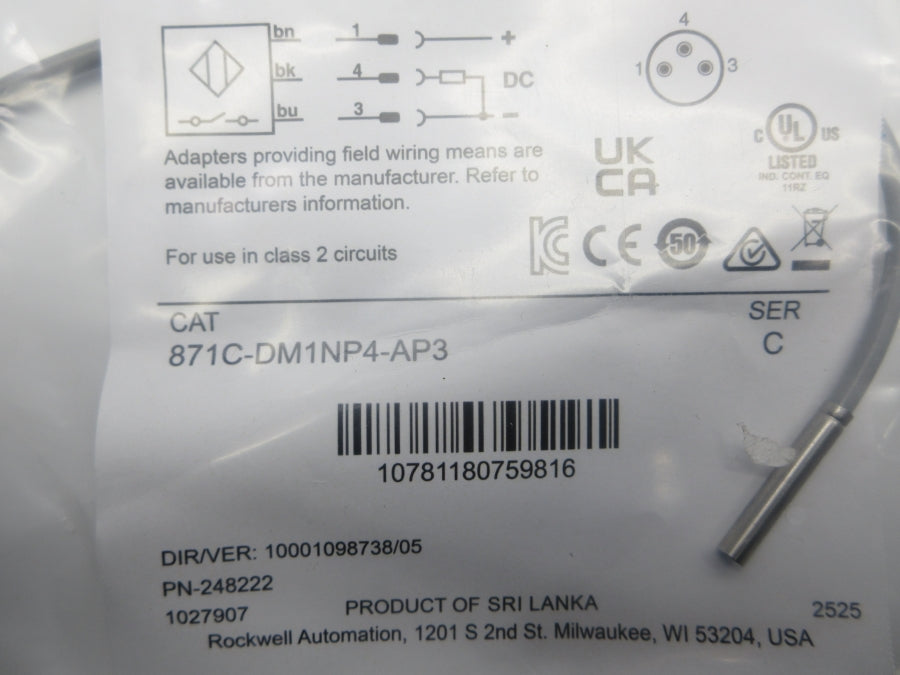 INDUSTRIAL SPARE PART 871C-DM1NP4-AP3 SER. C 10-30VDC NSMP