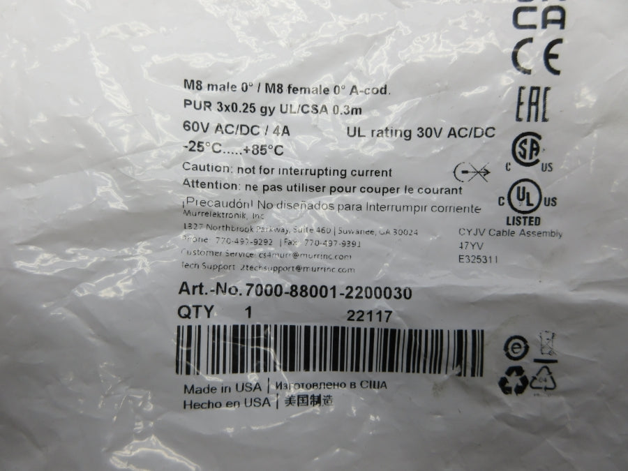 MURR ELEKTRONIK 7000-88001-2200030 60VAC/DC 4A NSMP