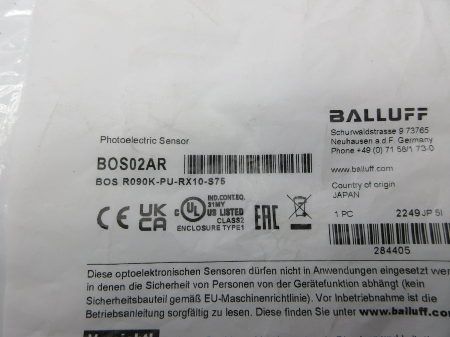 BALLUFF BOS02AR BOSR090K-PU-RX10-S75 NSMP