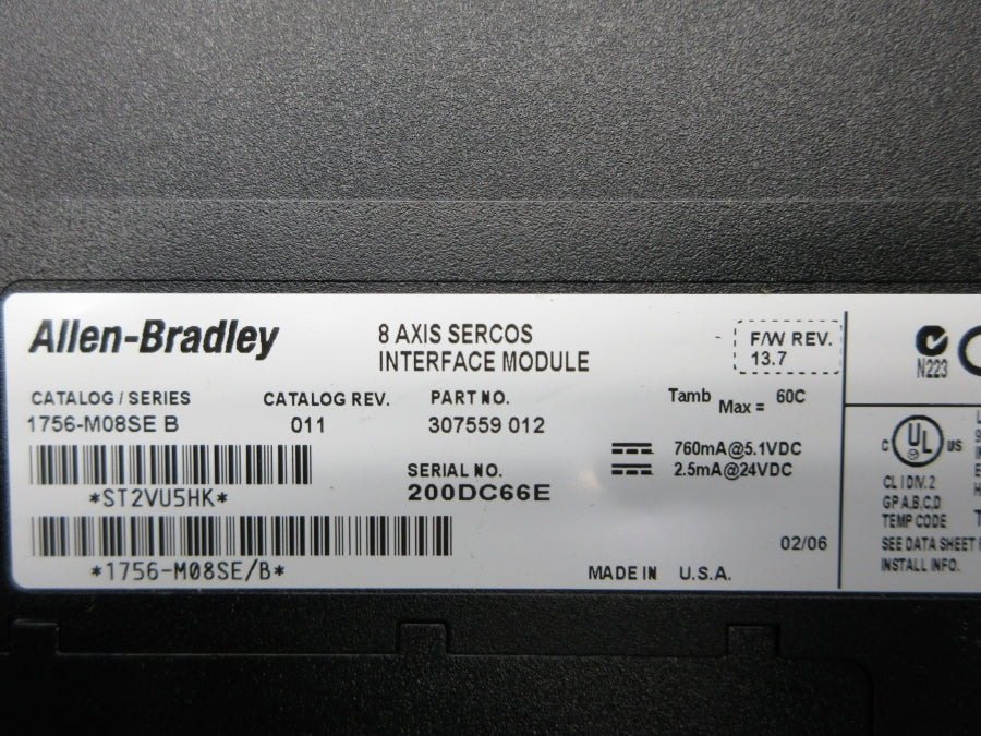 INDUSTRIAL SPARE PART 1756-M08SE SER. B F/W 13.7 REV. 011 NSNP