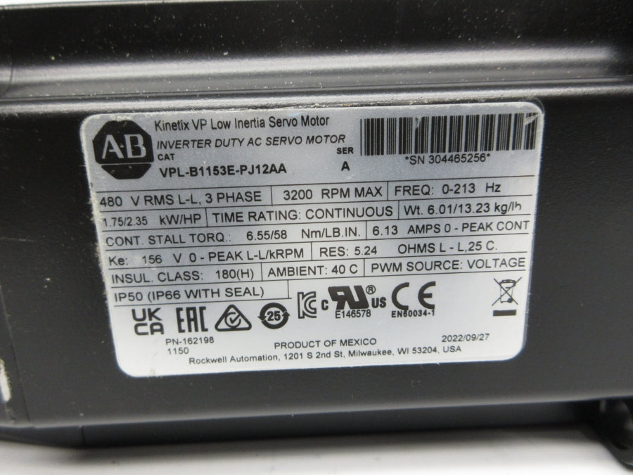 INDUSTRIAL SPARE PART VPL-B1153E-PJ12AA SER. A 480V 6.13A NSNP
