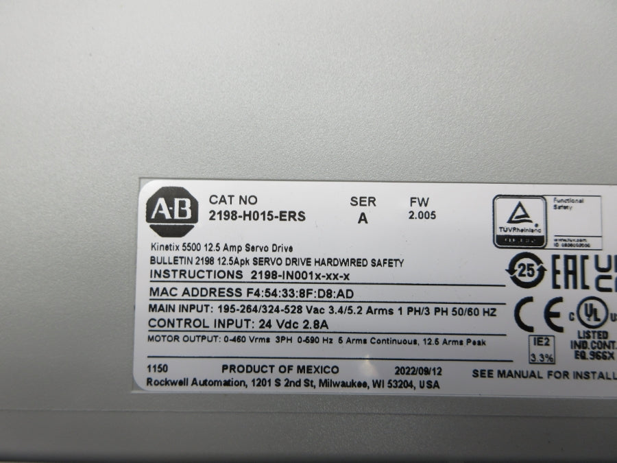 INDUSTRIAL SPARE PART 2198-H015-ERS SER. A F/W 2.005 324-528VAC 3.4/5.2A NSNP