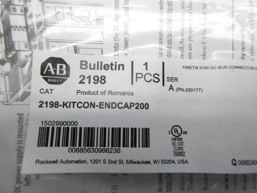 INDUSTRIAL SPARE PART 2198-KITCON-ENDCAP200 SER. A NSMP
