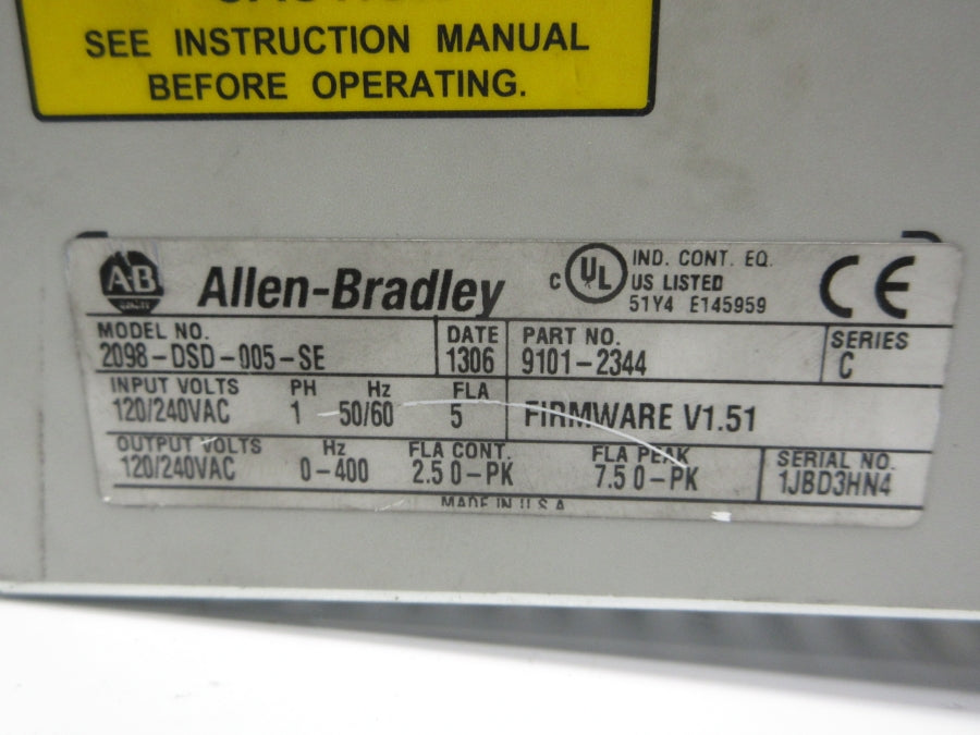 INDUSTRIAL SPARE PART 2098-DSD-005-SE SER. C F/W V1.51 120/240VAC UNMP
