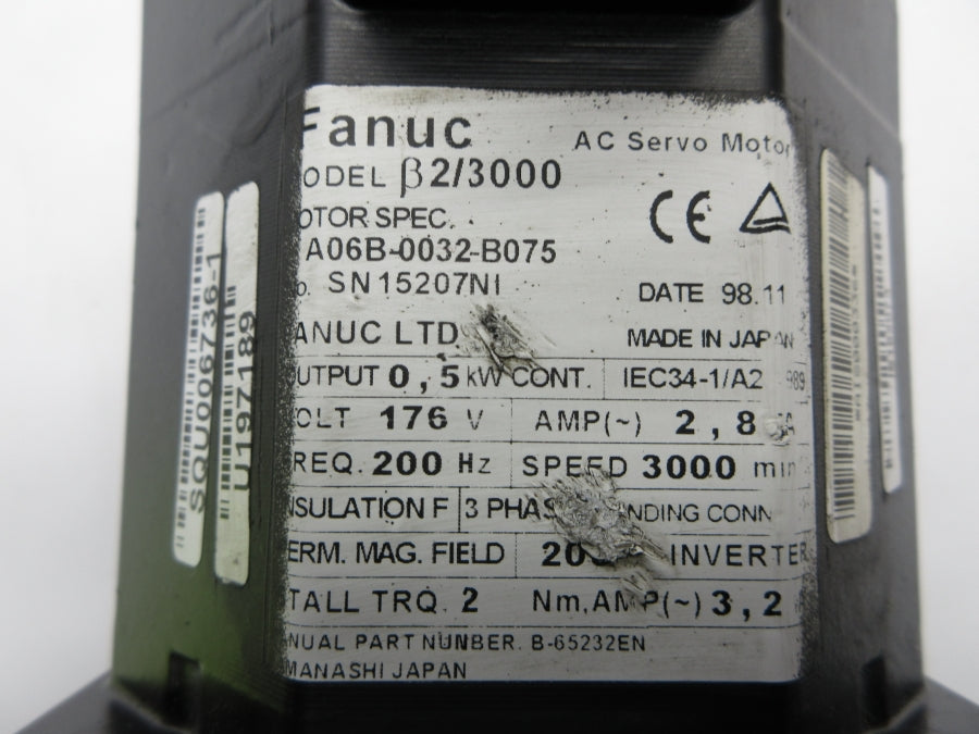 FANUC A06B-0032-B075 176V 2.8A UNMP