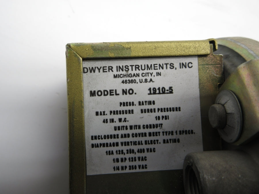 DWYER 1910-5 480VAC 15A 10PSI UNMP