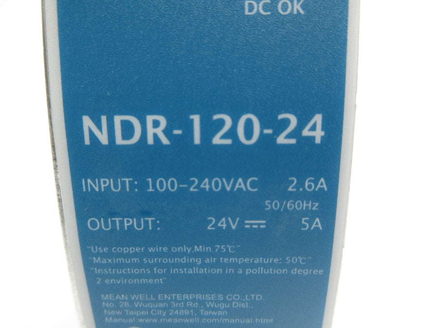 MEAN WELL NDR-120-24 100-240VAC 2.6A NSMP