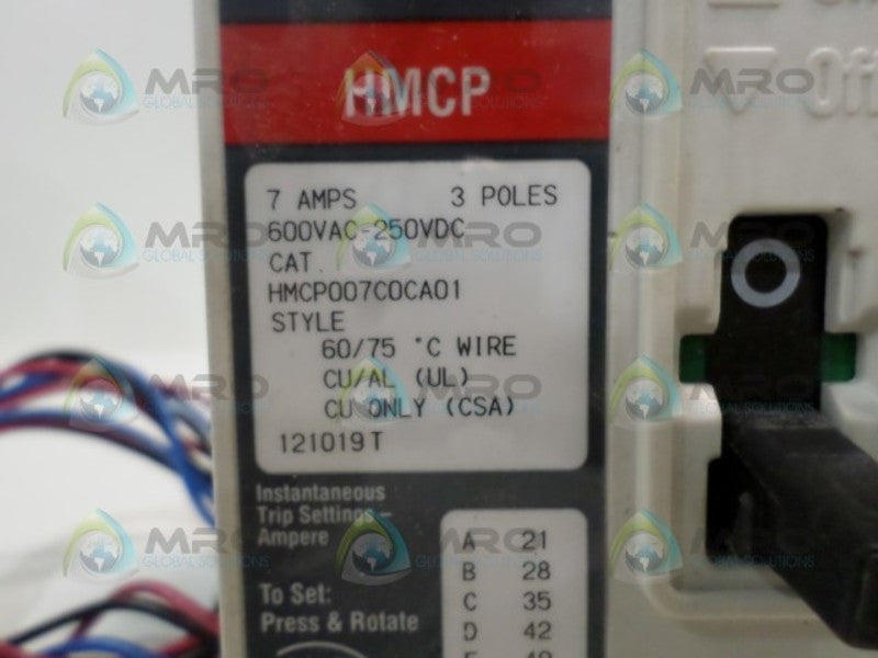 CUTLER HAMMER HMCP007C0CA01 7A NSNP