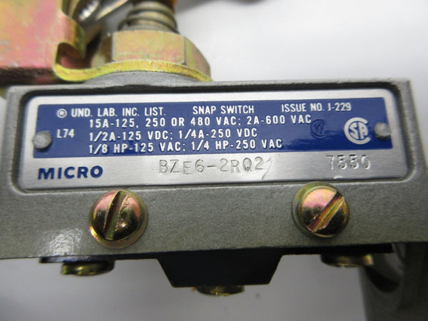 MICRO SWITCH BZE6-2RQ2 600VAC 2A (GREY) (AS PICTURED) NSNP