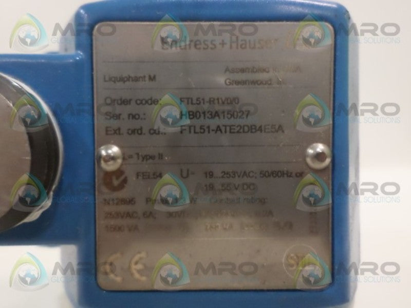 ENDRESS+HAUSER LIQUIPHANT M FTL51-ATE2DB4E5A LIQUID LEVEL SWITCH NSNP