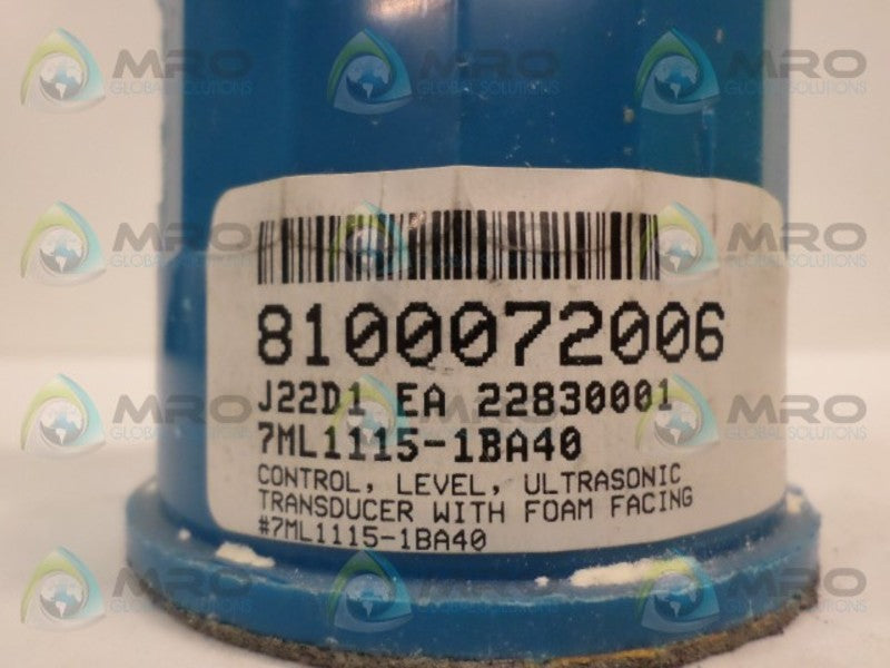 MILLITRONICS 7ML1115-1BA40 ULTRASONIC TRANSDUCER UNMP